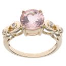 9ct Yellow Gold 0.05ct Diamond And Morganite Ring