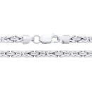 Sterling Silver 4.2mm Heavy Solid Byzantine Chain Necklace