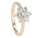 9ct Yellow Gold Diamond Cluster Ring by Anya Belle