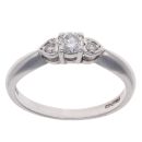 18ct White Gold 0.25ct Brilliant Cut Diamond Trilogy Ring