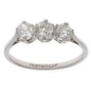 18ct White Gold 1.00ct Diamond Trilogy Ring