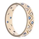 9ct Yellow Gold Blue Gemstone And Cubic Zirconia Fancy Ring