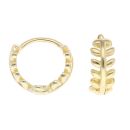 Silver Gold Plated Leaf Huggie Earrings