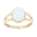 9ct Yellow Gold Created Opal Stone Set Ring