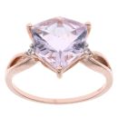 9ct Rose Gold Amethyst and White Sapphire Ring