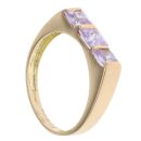 18ct Yellow Gold Purple Gemstone Three Stone Ring