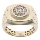 14ct Yellow Gold Cubic Zirconia Signet Ring
