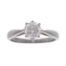 18ct White Gold 1.00ct Diamond Solitaire Ring