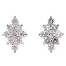 18ct White Gold 1.00ct Brilliant Cut Diamond Cluster Stud Earrings