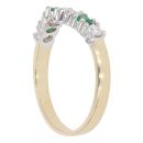 9ct Yellow Gold Cubic Zirconia and Green Gemstone Wishbone Ring