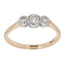 18ct Yellow Gold 0.33ct Diamond Trilogy Ring