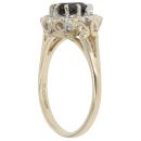 9ct Yellow Gold 0.05ct Diamond And Sapphire Cluster Ring