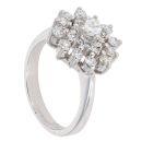 18ct White Gold 1.00ct Diamond Princess Cut Cluster Ring