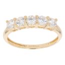 18ct Yellow Gold Cubic Zirconia Five Stone Ring
