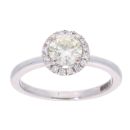 18ct White Gold 1.00ct Diamond Cluster Ring