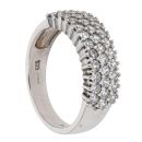 14ct White Gold Cubic Zirconia Three Row Ring