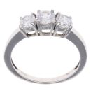 18ct White Gold Three Stone Cubic Zirconia Ring