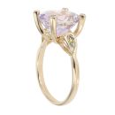 9ct Yellow Gold Yellow and Pink Topaz and 0.05ct Diamond Ring