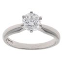 Platinum 0.90ct Brilliant Cut Diamond Solitaire Ring