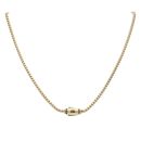 14ct Yellow Gold Monaco Beaded Plain Lock Chain 18"
