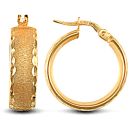 9ct Yellow Gold Court Hoop Earrings