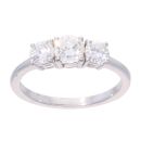 9ct White Gold 1.00ct Diamond Trilogy Ring