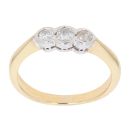 18ct Yellow Gold 0.35ct Brilliant Cut Diamond Trilogy Ring