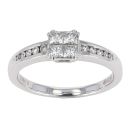18ct White Gold 0.39ct Diamond Princess Cut Cluster Ring