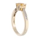 9ct Yellow Gold Created Citrine And Diamond Stone Set Ring