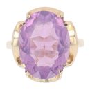 9ct Yellow Gold Amethyst Single Stone Ring