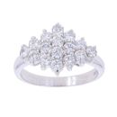 18ct White Gold 1.10ct Brilliant Cut Diamond Cluster Ring