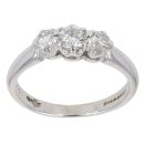 18ct White Gold 0.50ct Brilliant Cut Diamond Trilogy Ring