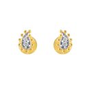 22ct Yellow Gold Cubic Zirconia Studs Earring with small balls