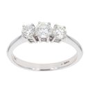 18ct White Gold Diamond Trilogy Ring by Anya Belle
