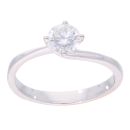 18ct White Gold 0.75ct Diamond Solitaire Twist Ring