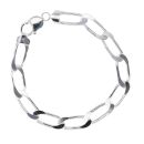 Silver Long Curb Bracelet 8.5" By Icesia