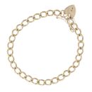 9ct Yellow Gold Heart Charm Bracelet 7.5"