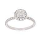 18ct White Gold 0.80ct Princess and Brilliant Cut Diamond Cluster Ring