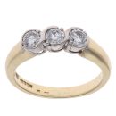 18ct Yellow Gold 0.55ct Brilliant Cut Diamond Trilogy Ring