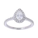 Platinum 0.85ct Pear And Brilliant Cut Diamond Cluster Ring