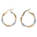 9ct Yellow Gold Moon Dust Twist Hoop Earrings