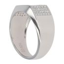 Silver Cubic Zirconia Rectangular Signet Ring By Icesia