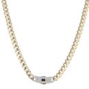 14ct Yellow Gold Monaco Classic Pave Lock Curb Chain 22"