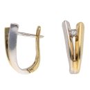18ct Yellow And White Gold 0.15ct Diamond Half Hoop Earrings