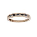 9ct Yellow Gold 0.12ct Diamond And Sapphire Half Eternity Ring