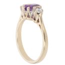 9ct Yellow Gold Cubic Zirconia and Amethyst Dress Ring