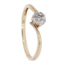 9ct Yellow Gold Diamond Cluster Ring by Anya Belle
