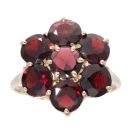 9ct Yellow Gold Garnet Cluster Ring