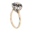 9ct Yellow Gold 0.05ct Diamond And Sapphire Cluster Ring