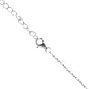 Silver Cubic Zirconia Halo Pendant and Chain 18"